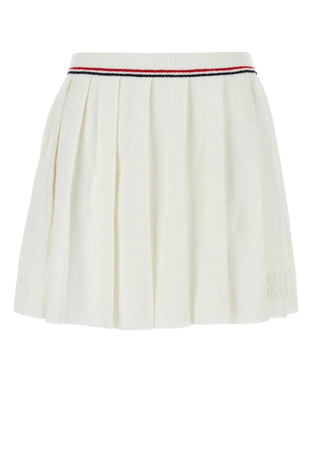 Miu Miu White Stretch Terry Fabric Skirt