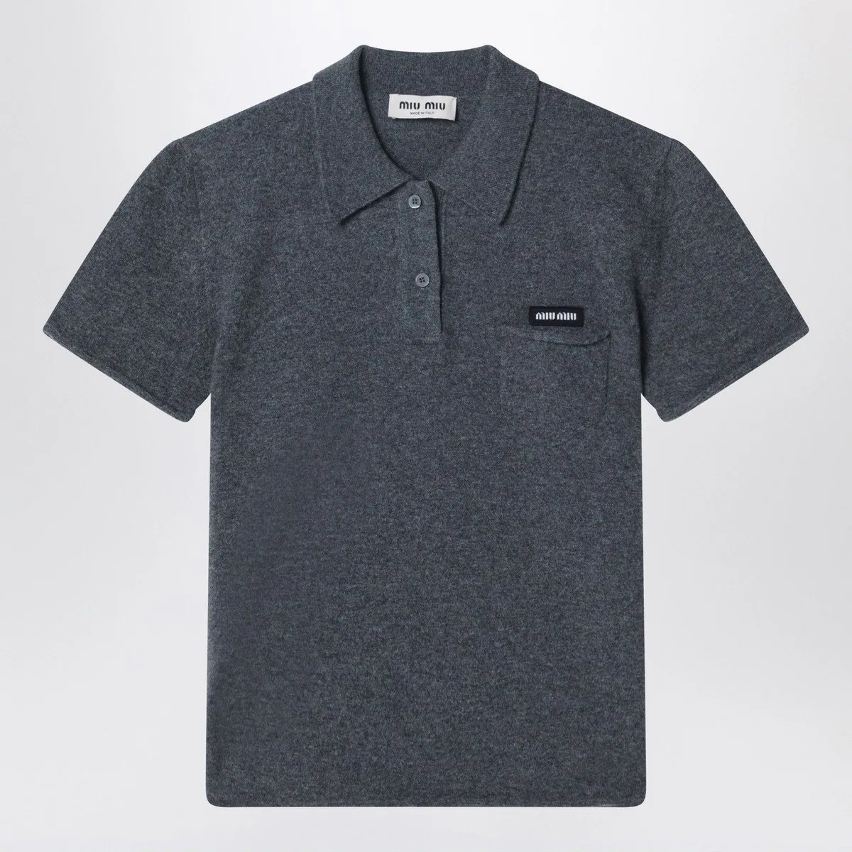 Slate Grey Cashmere Polo Shirt