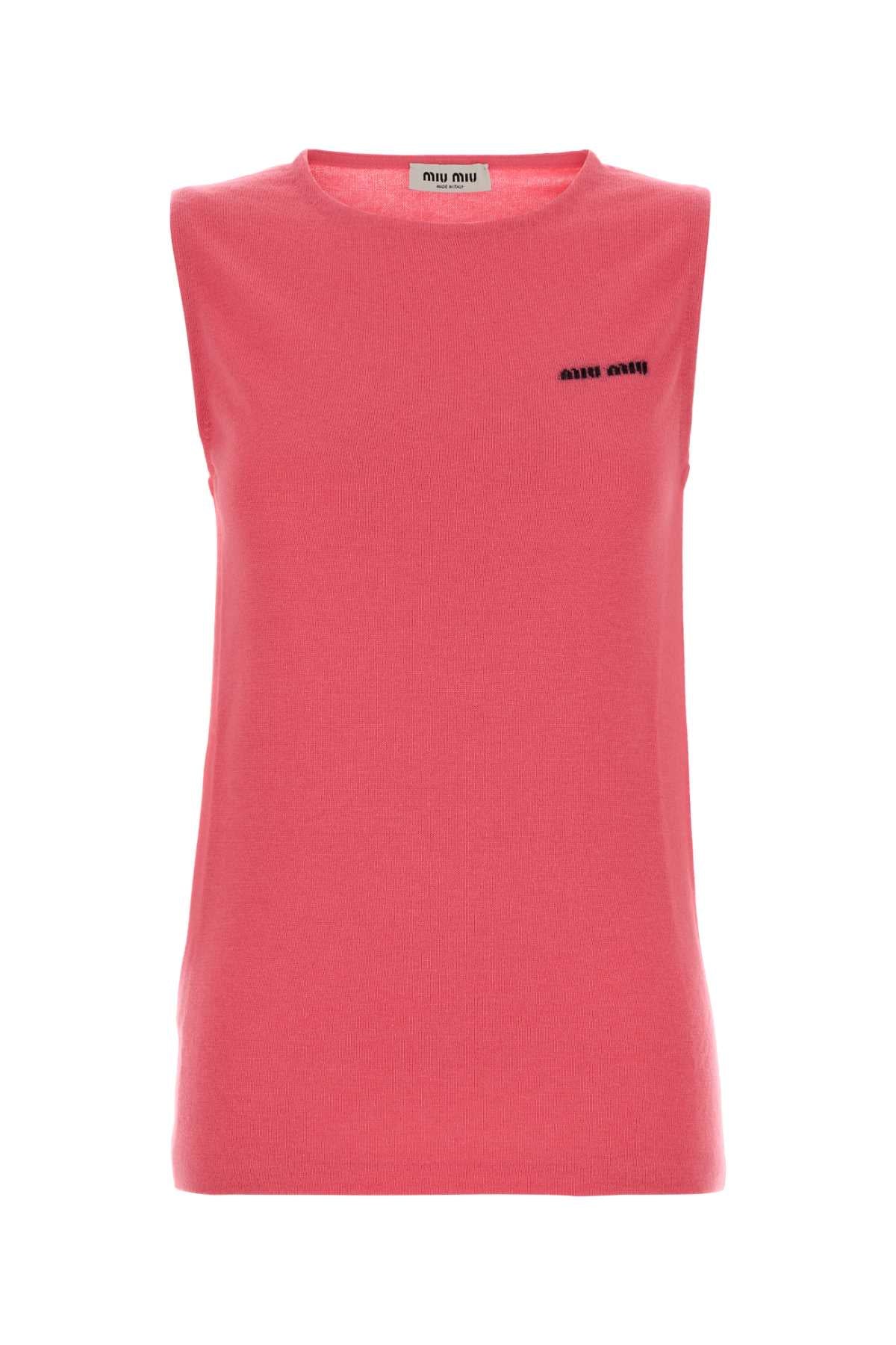 Fluo Pink Cashmere Blend Vest
