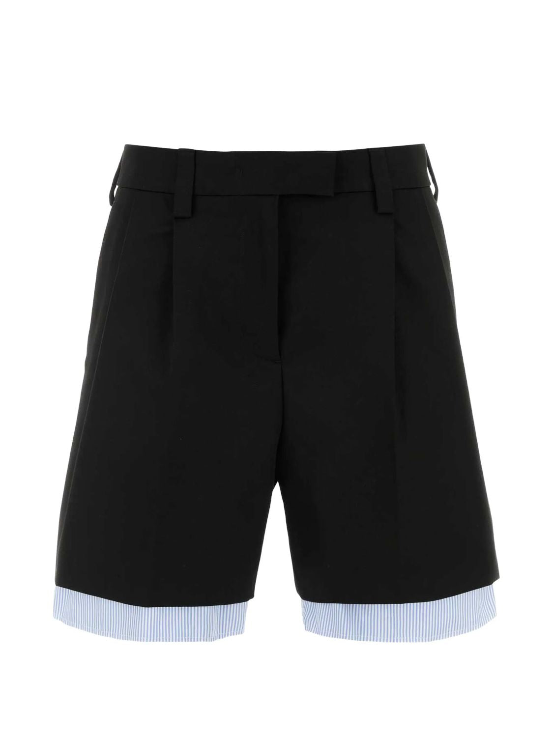 Black Cotton Bermuda Shorts