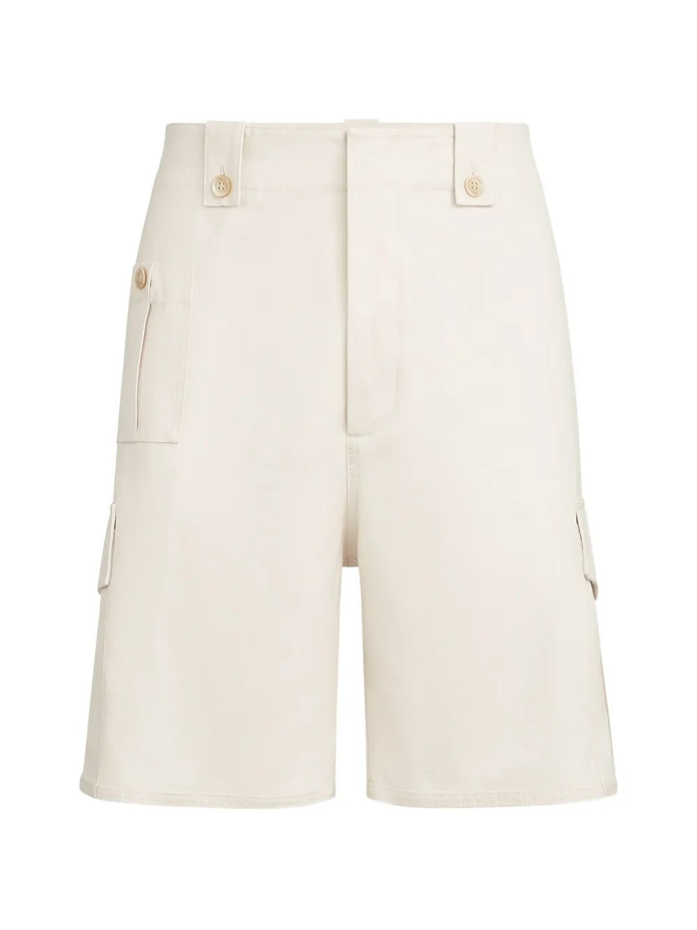 Cream Cotton Linen Bermuda