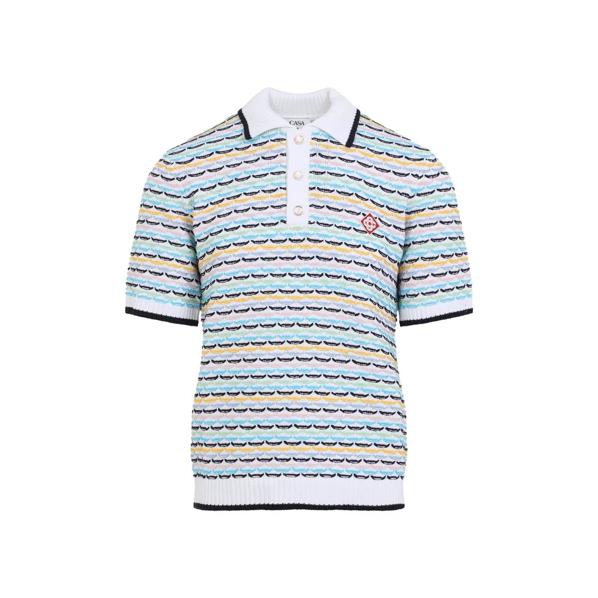 Multi Short-Sleeve Knitted Polo
