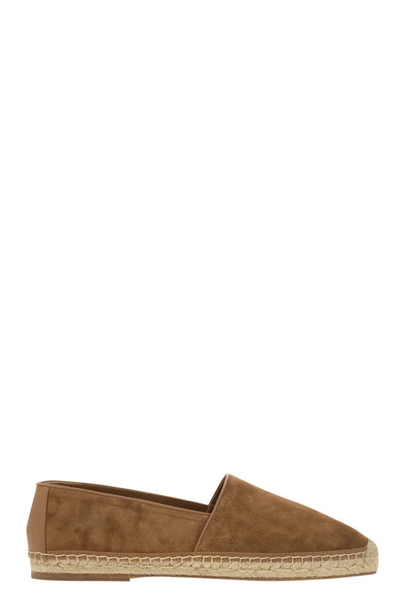 Washed Suede Espadrilles With Beading