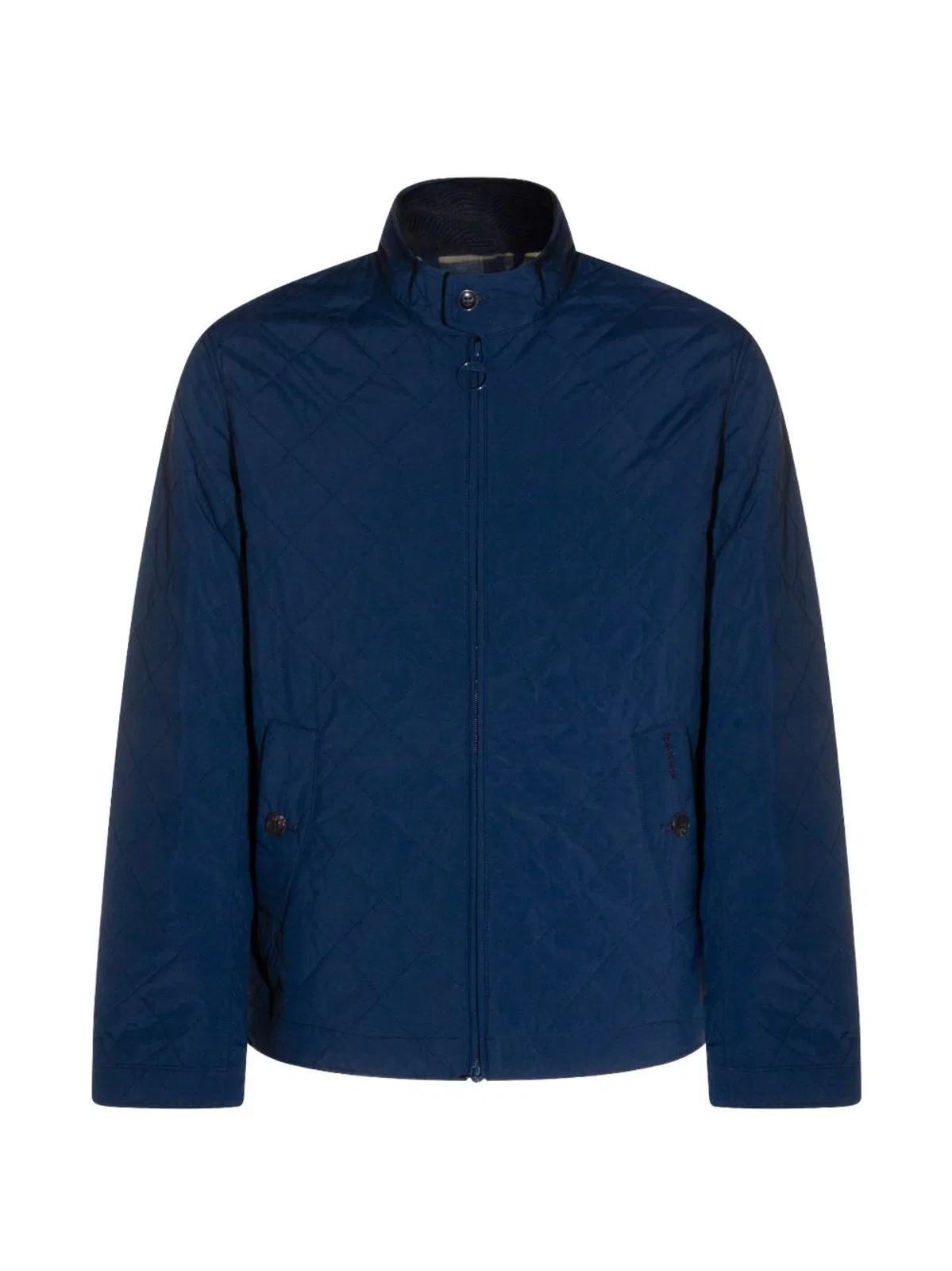 Navy Blue Cotton Blend Jacket