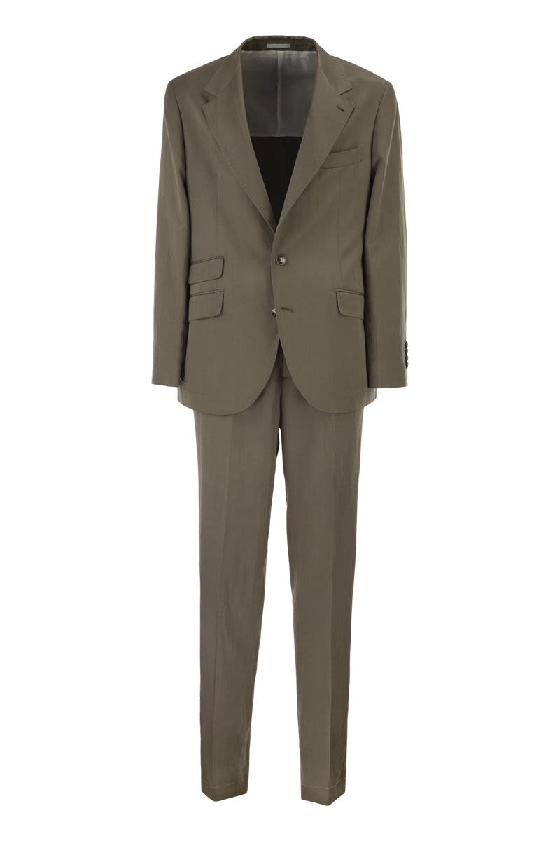 Silk And Linen Tailored Suit With Single-Breasted Jacket