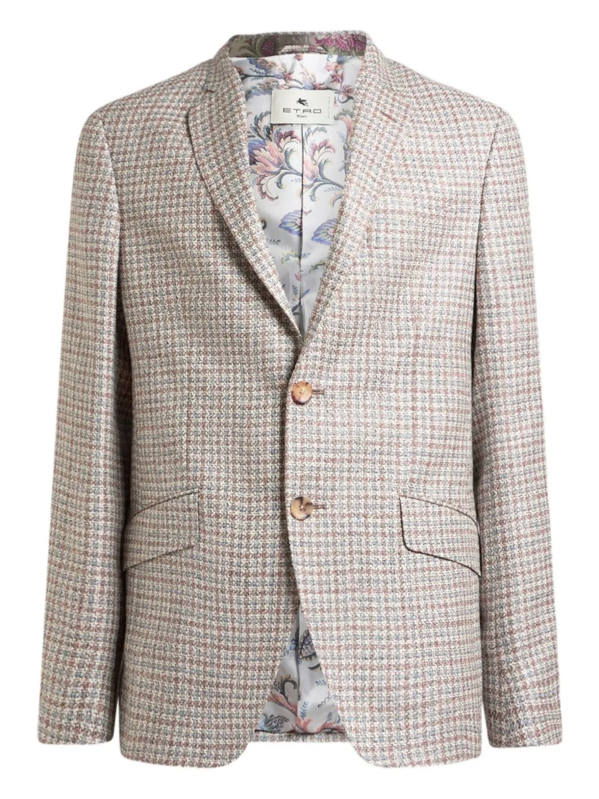 Etro Roma Fit Checked Jacket In Beige