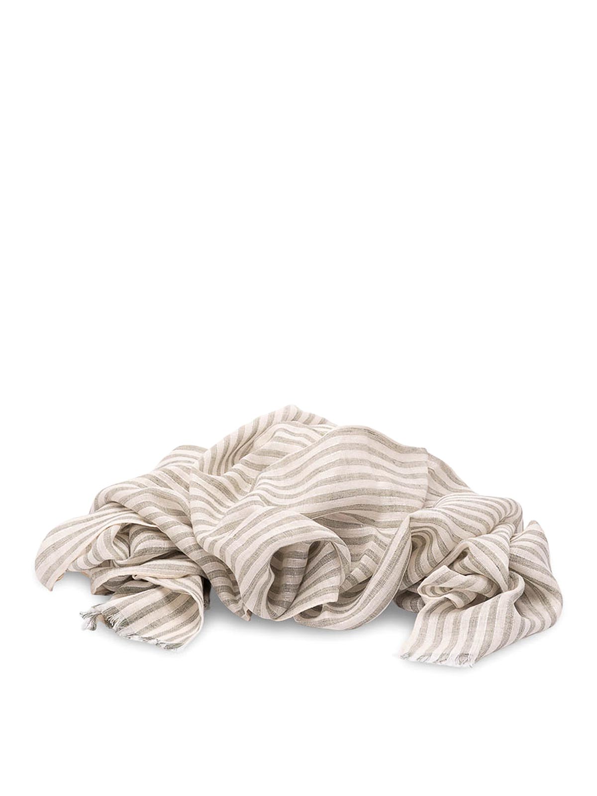 Green Linen Viscose Polyester Scarf