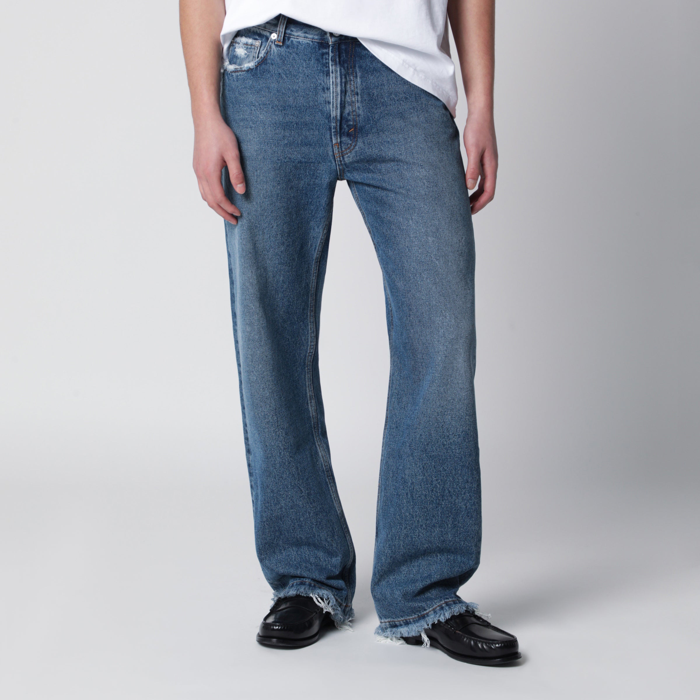Séfr Frayed Cut Jeans With Fringed Pockets