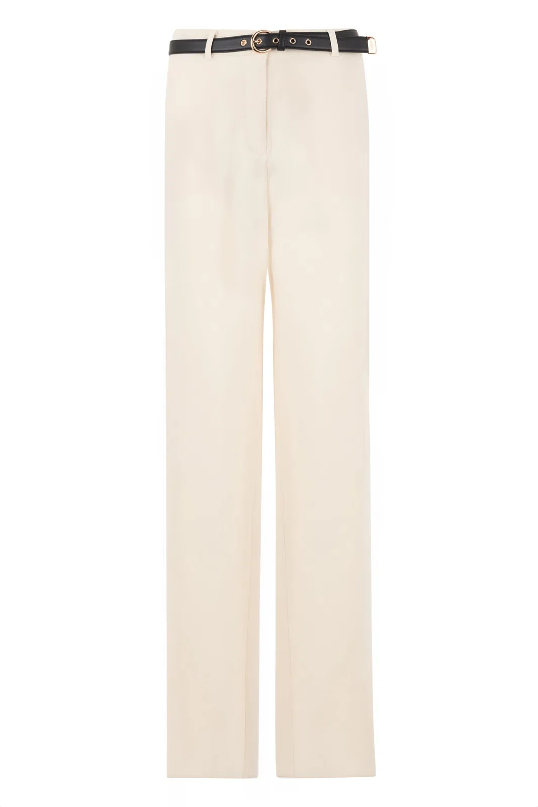 Max Mara Studio Long Pants With Belt In Ivory