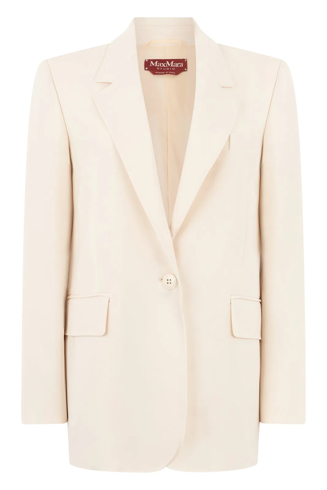 Max Mara Studio Single-breasted Blazer In Ivory