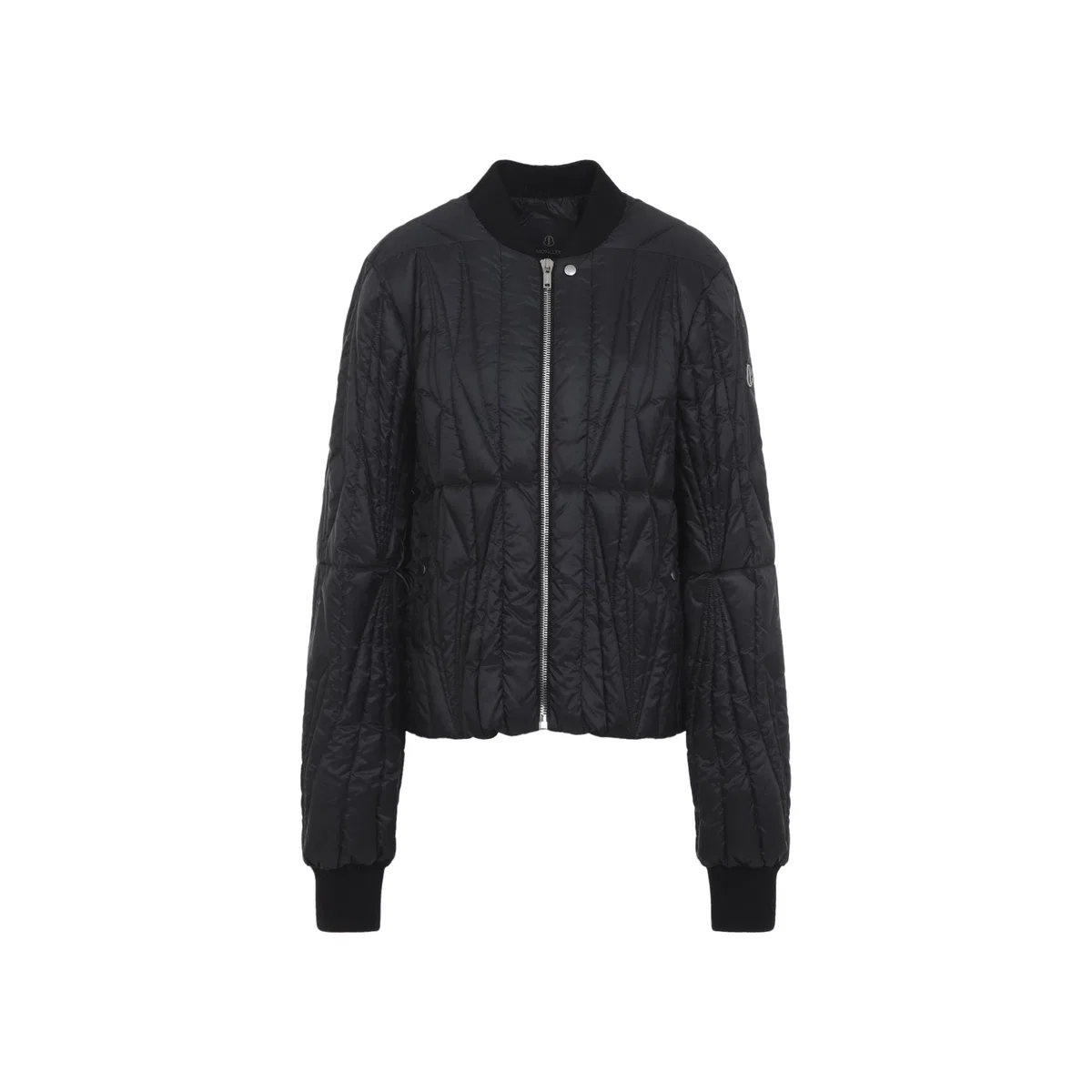 Black Faux Leather Zipup Bomber