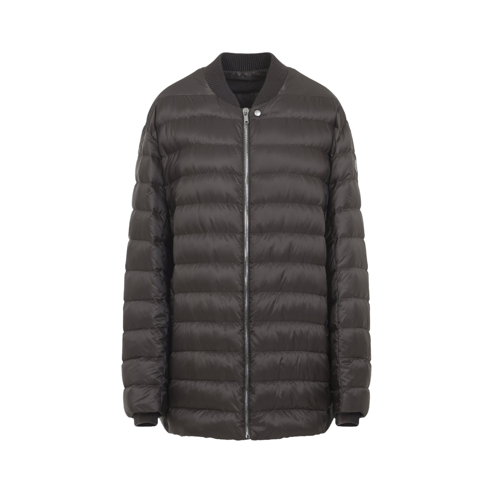 Mudcolored Quilted Zipup Down Jacket
