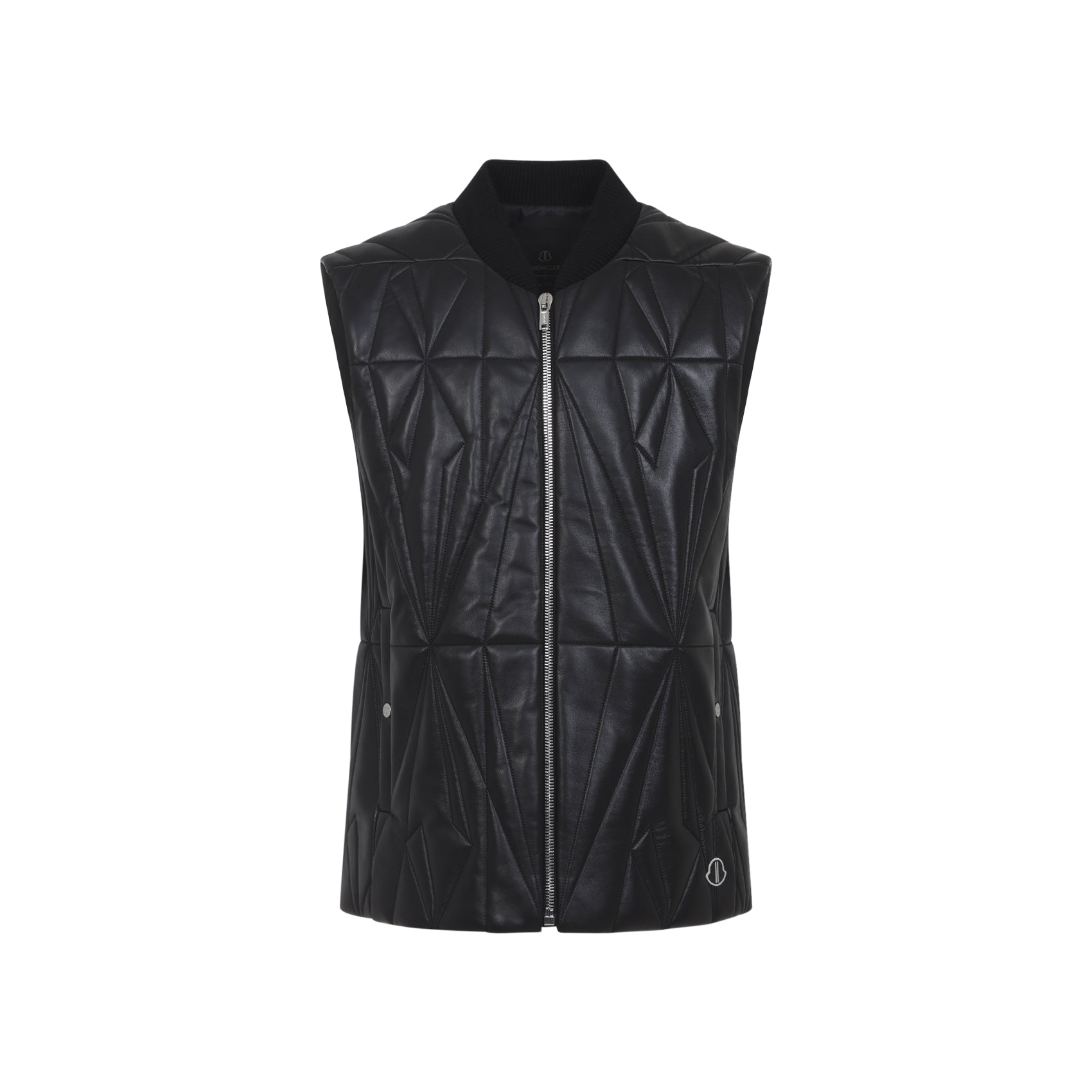 Black Faux Leather Zipup Vest
