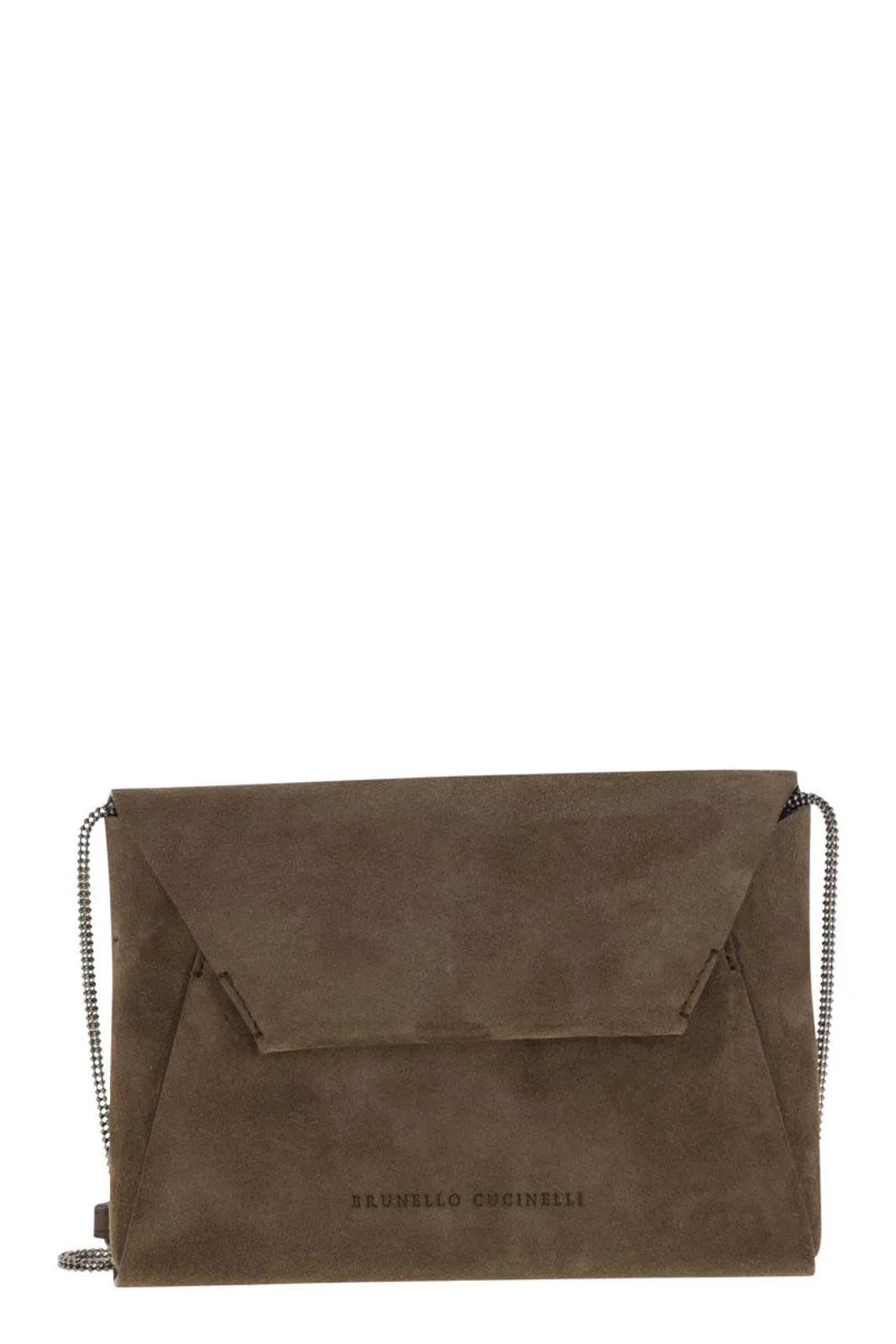 Bc Duo Suede Clutch Bag With Precious Chain