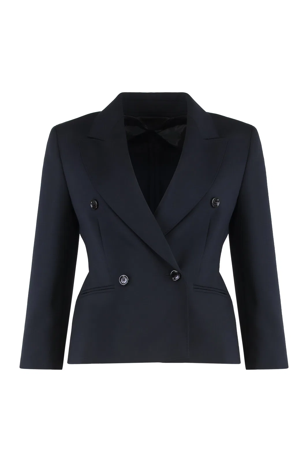 Crop Blazer In Wool Fabric