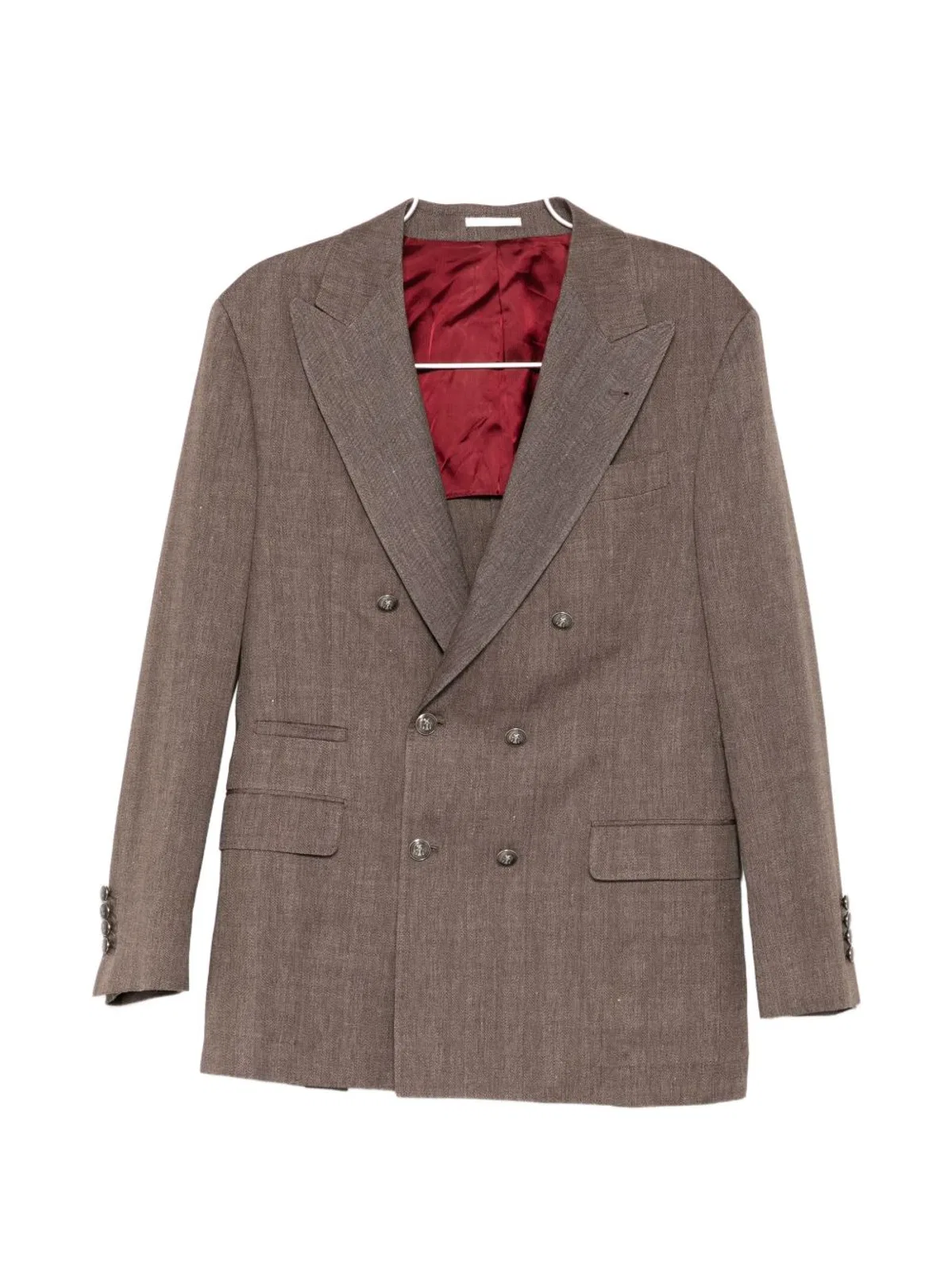 Brown Linen Wool Coat