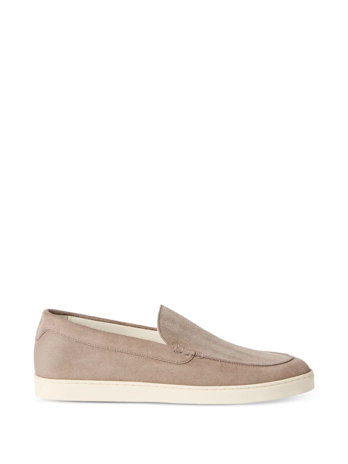 Chevron-Effect Suede Loafer Sneakers