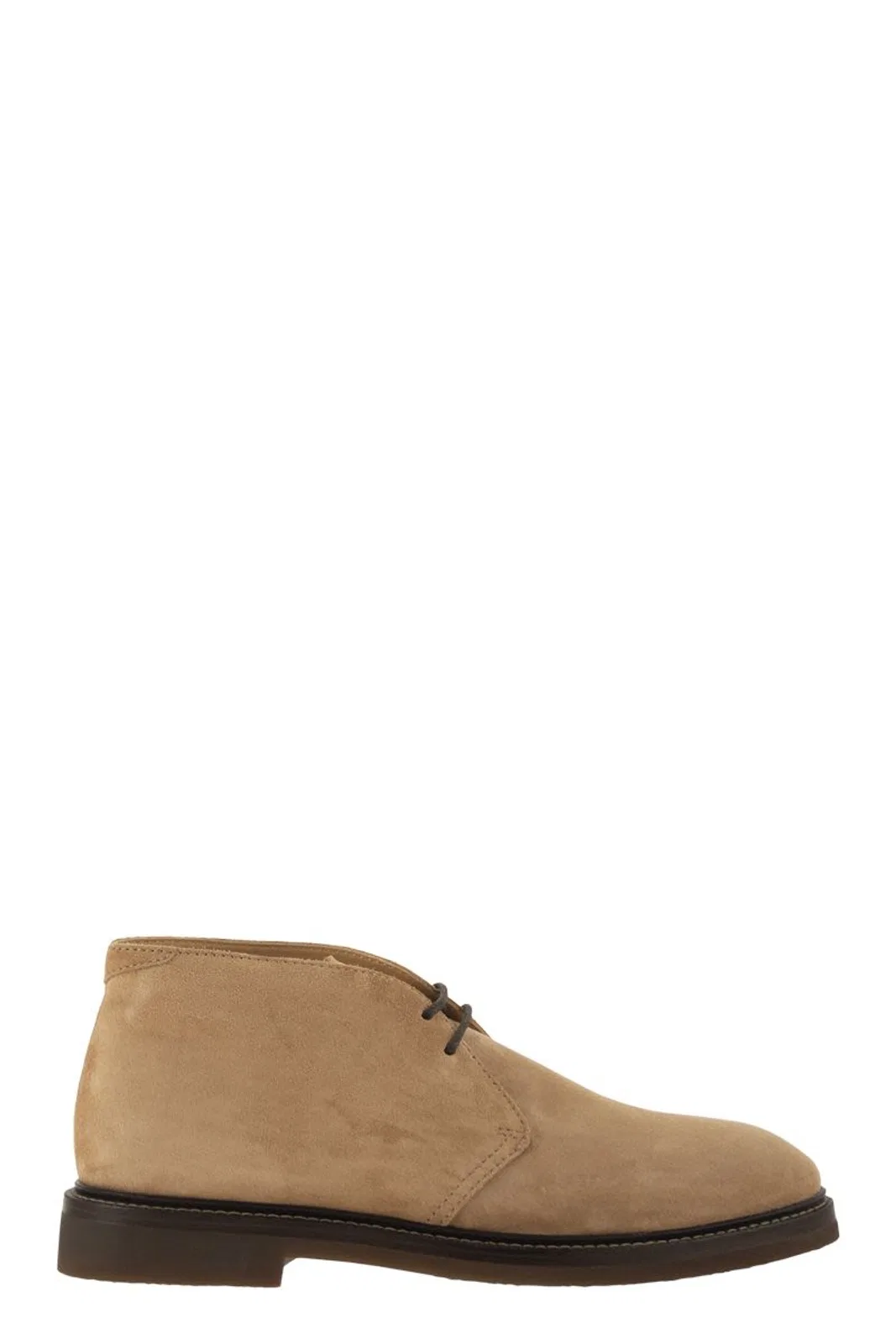 Suede Desert Boots With Rubber Sole