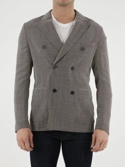 Double-Breasted Glen Plaid Jacket
