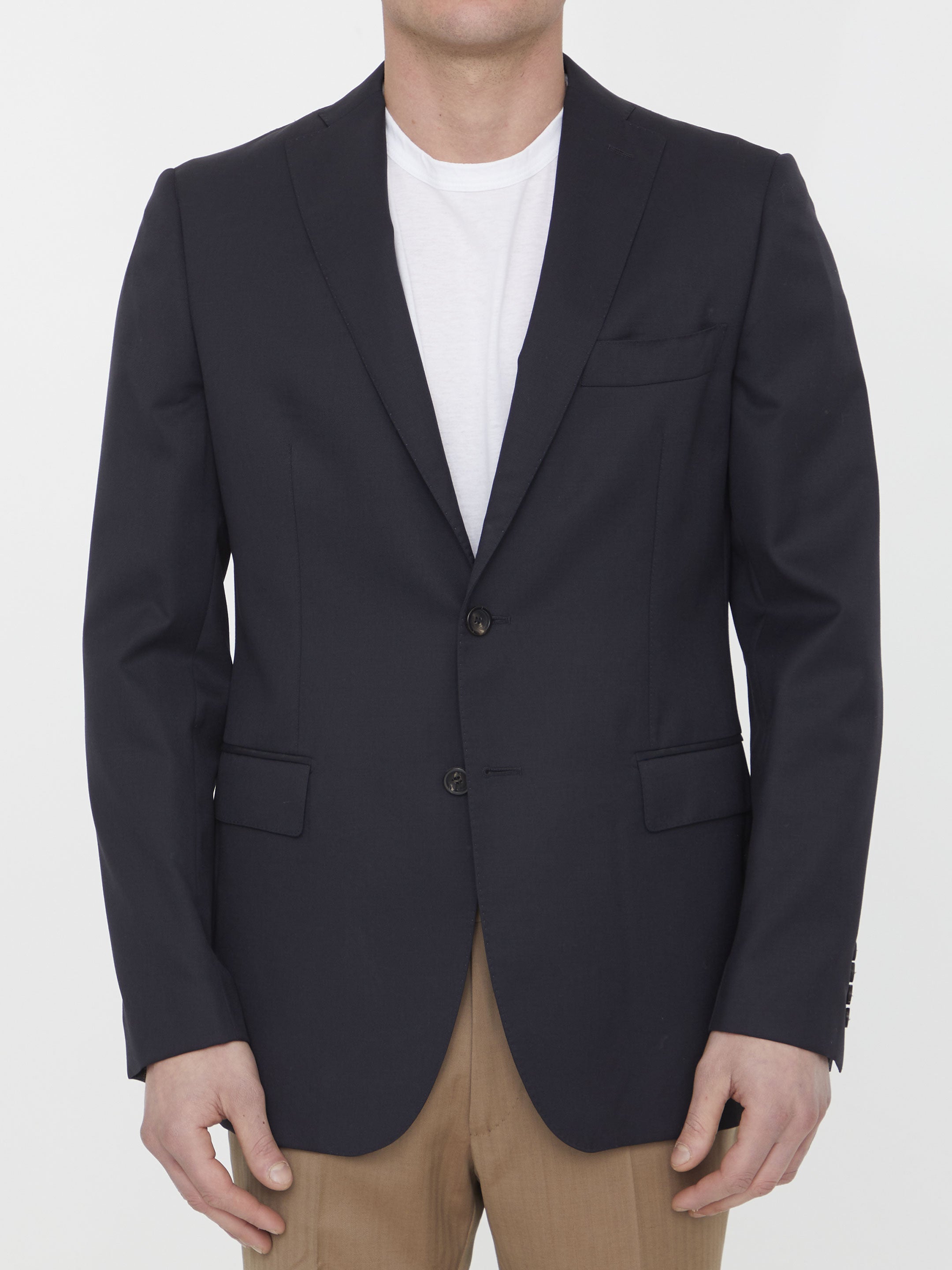 Single-Breasted Wool Jacket
