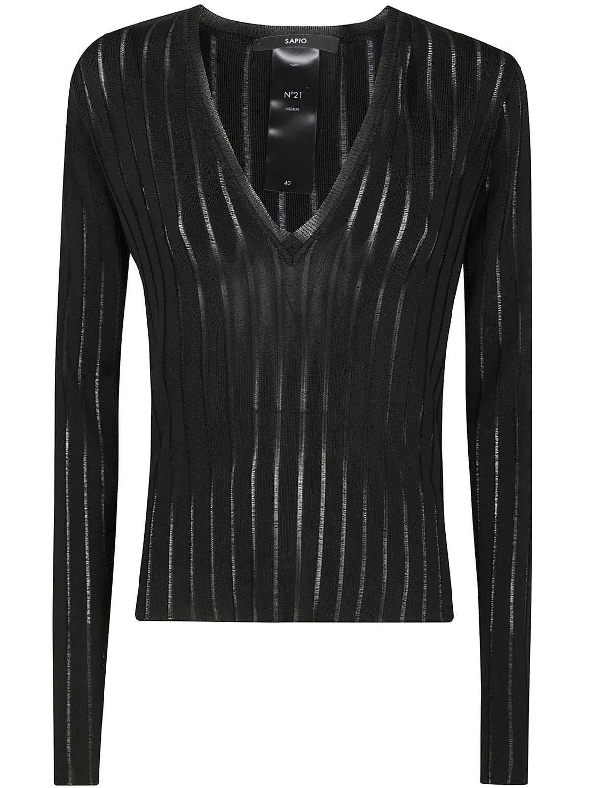 Viscose Crepe De Chine V Neck Sweater