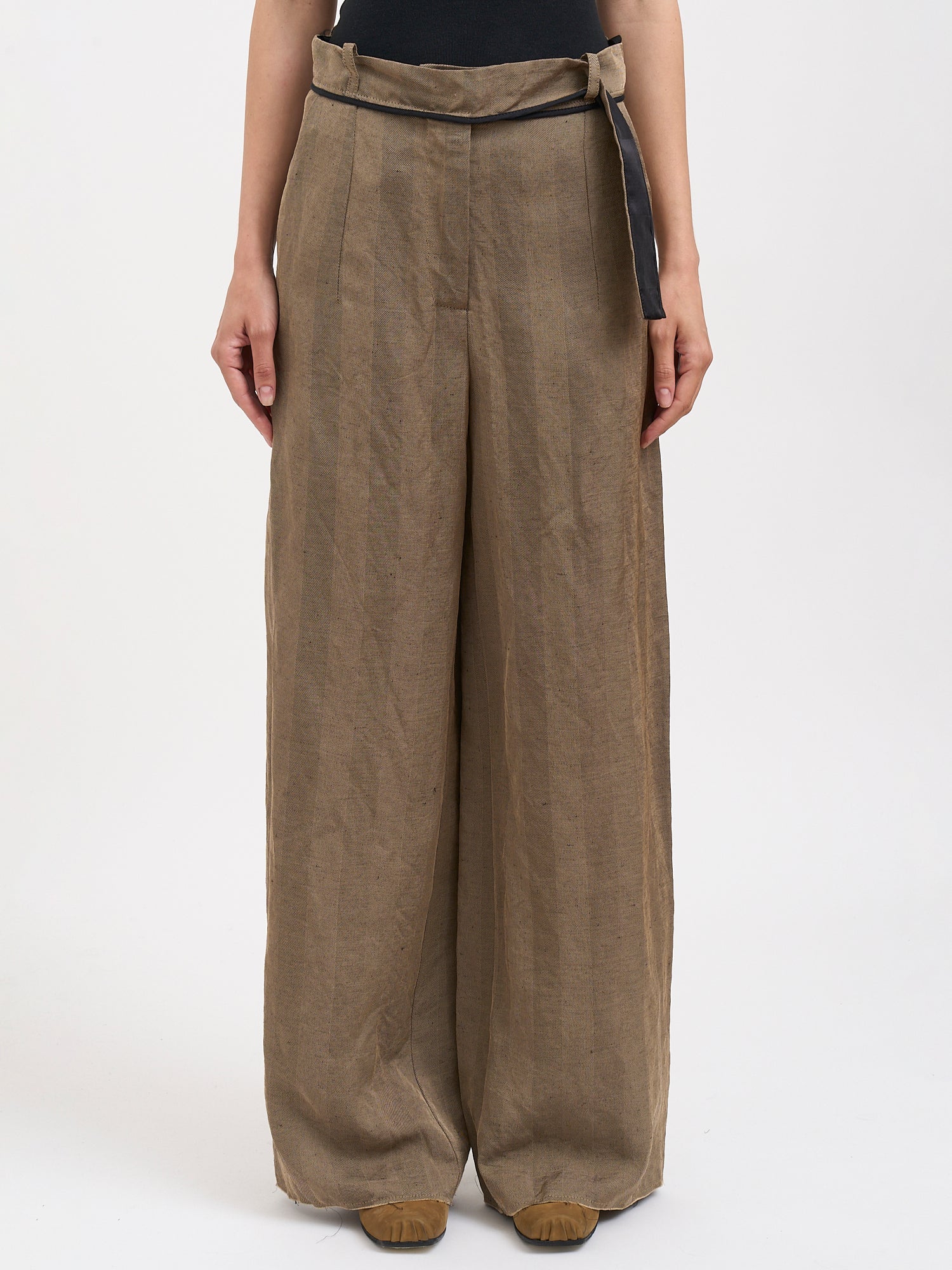 Wide Leg Pants With Belt