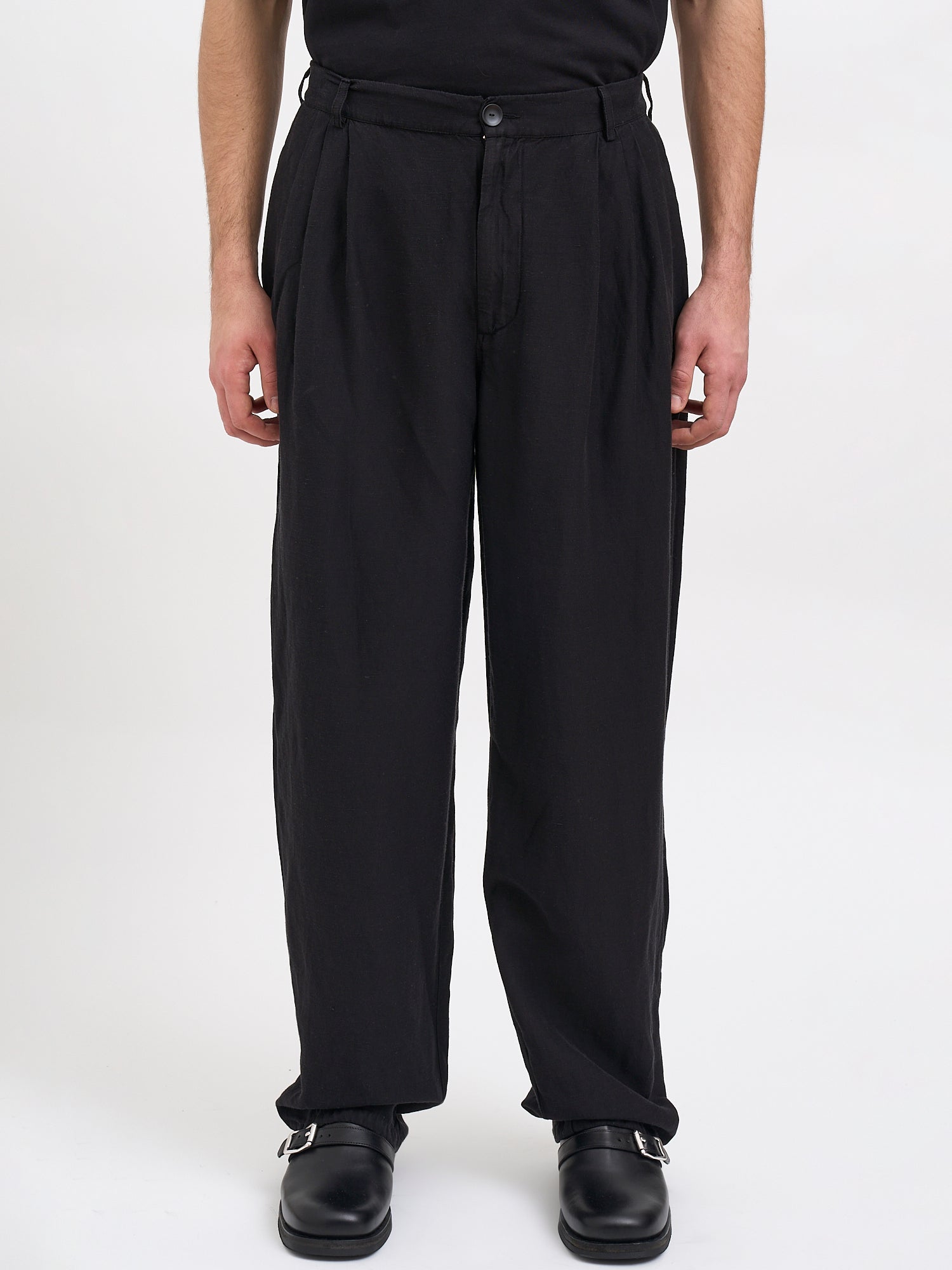 Pantalone In Viscosa E Lino