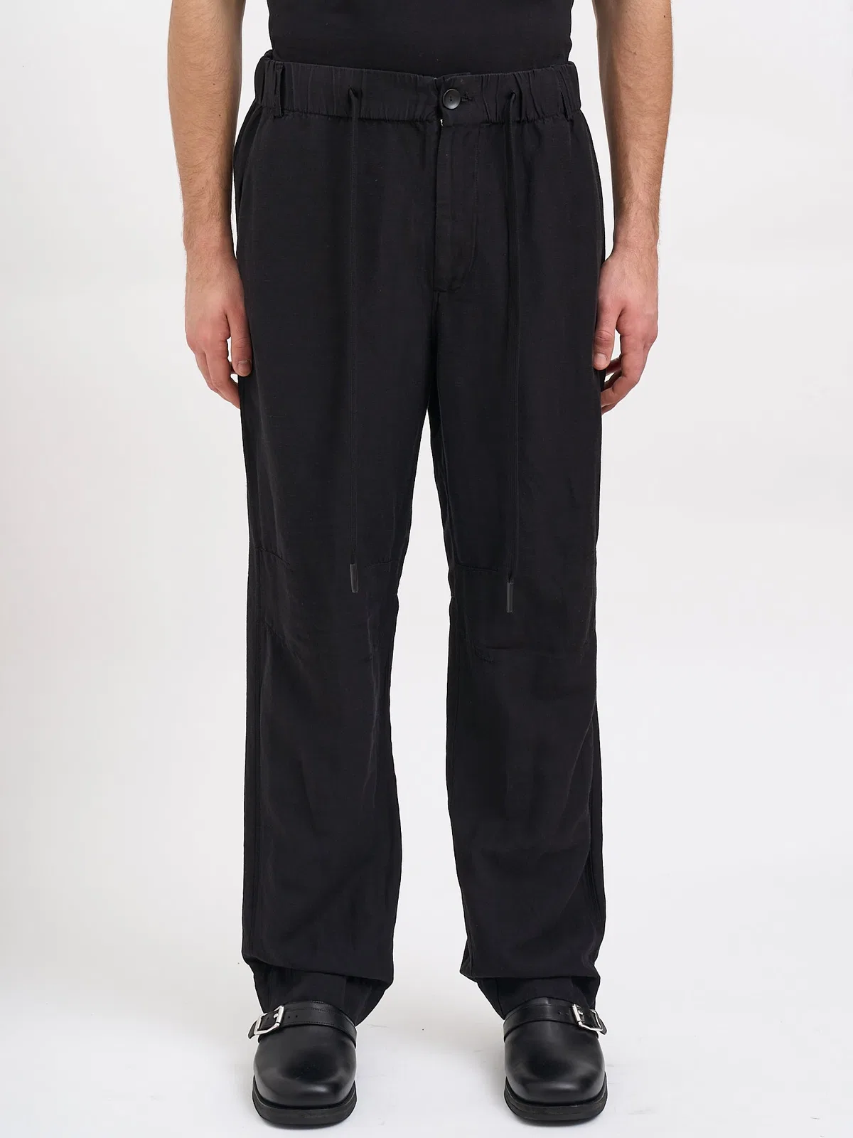 Pantalone Cropped In Viscosa E Lino
