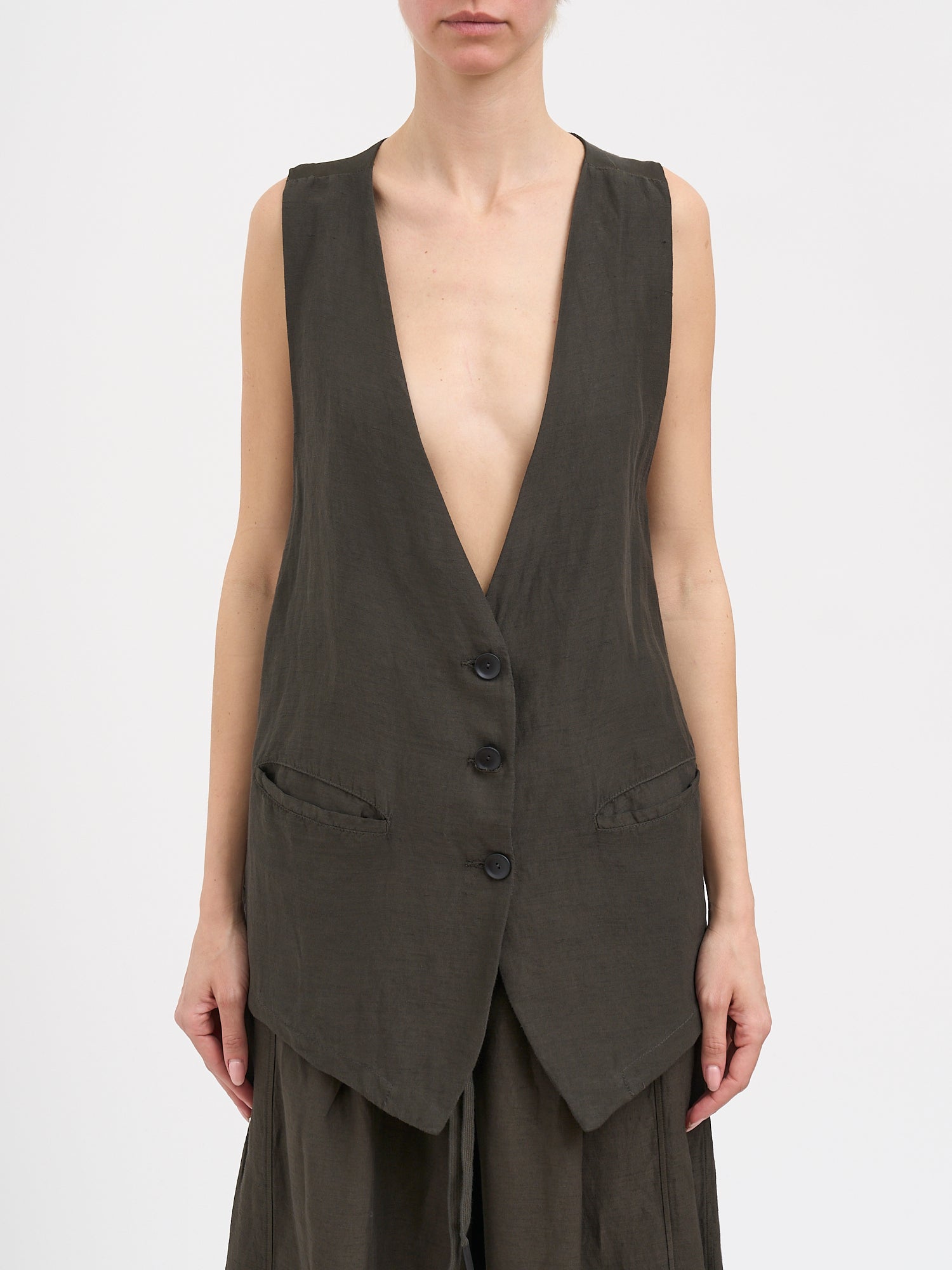 Viscosis And Linen Gilet