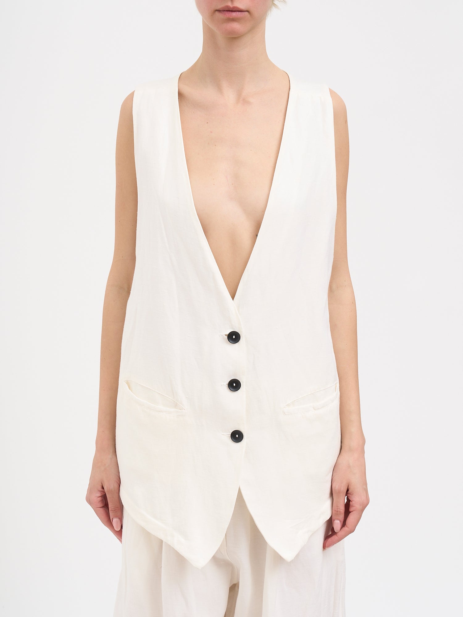 Viscosis And Linen Gilet