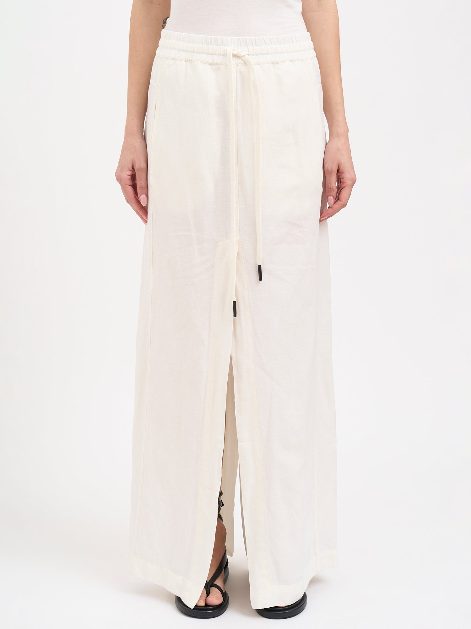Long Skirt In Viscose And Linen