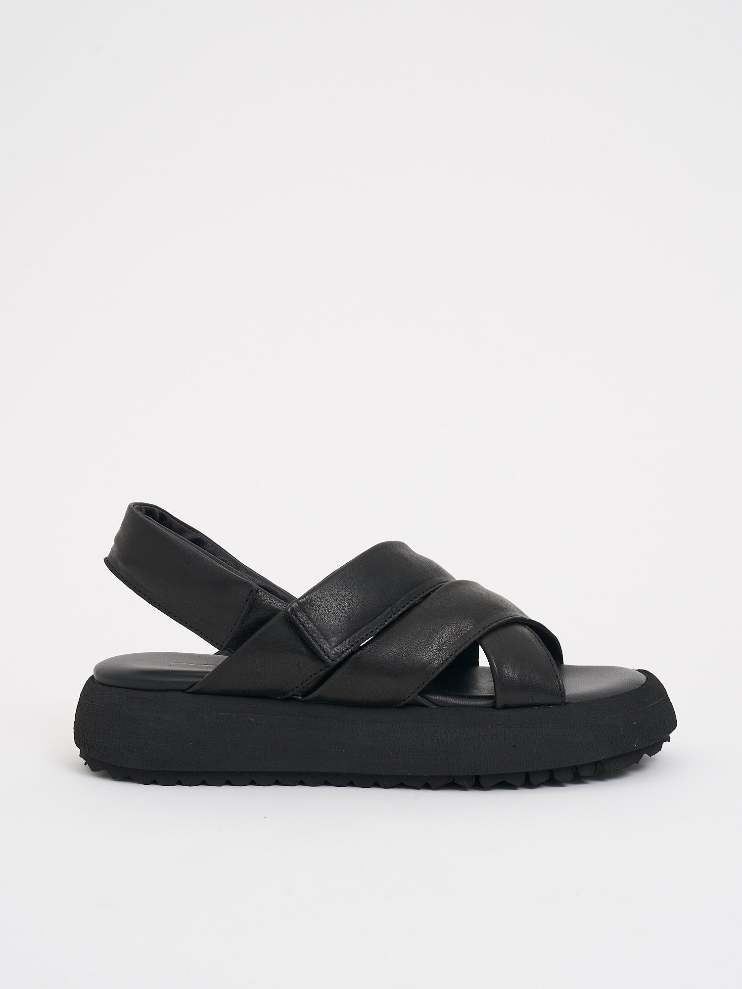 Cross-Strap Leather Sandal