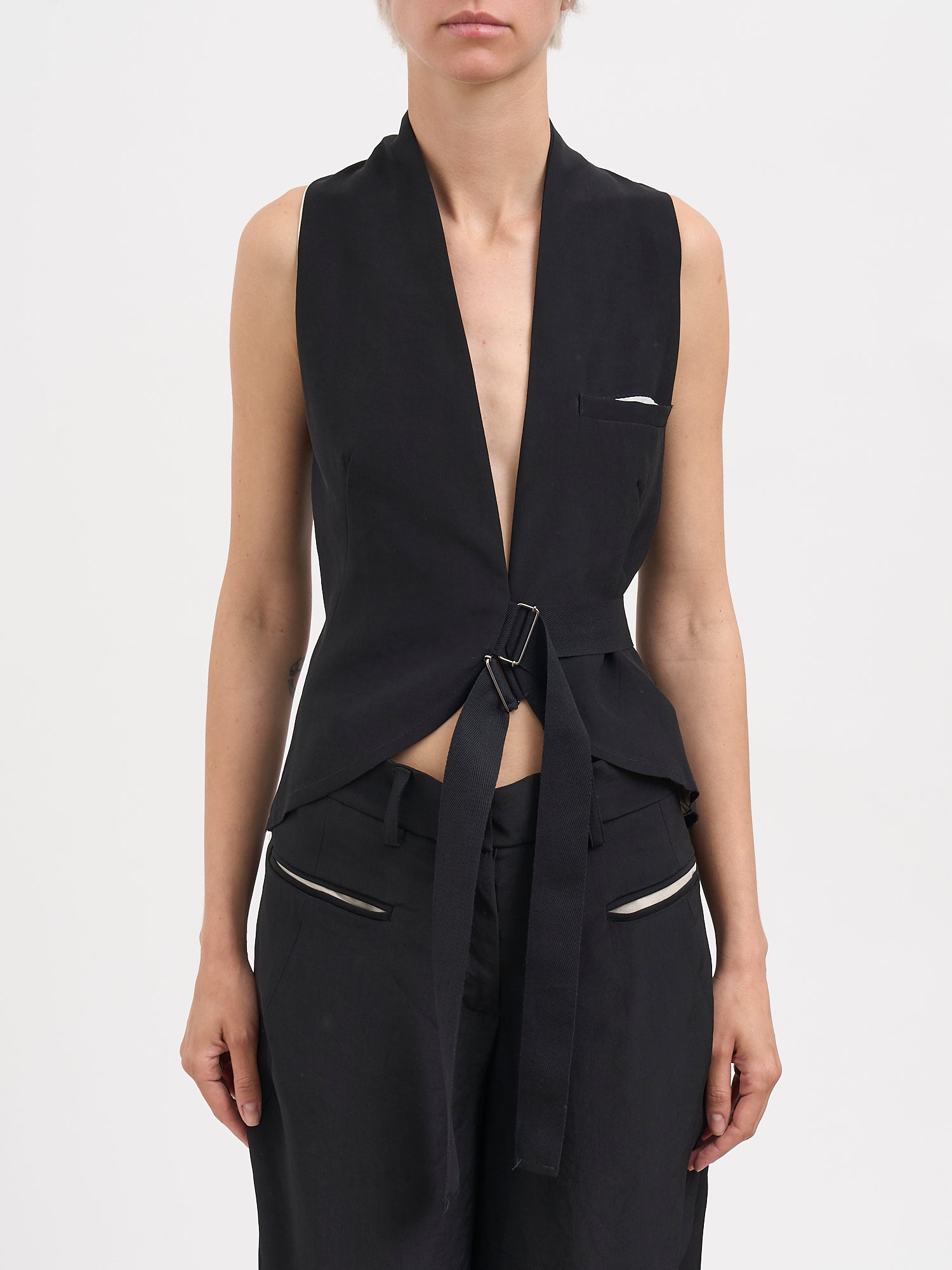 Reversible Viscosis And Silk Gilet