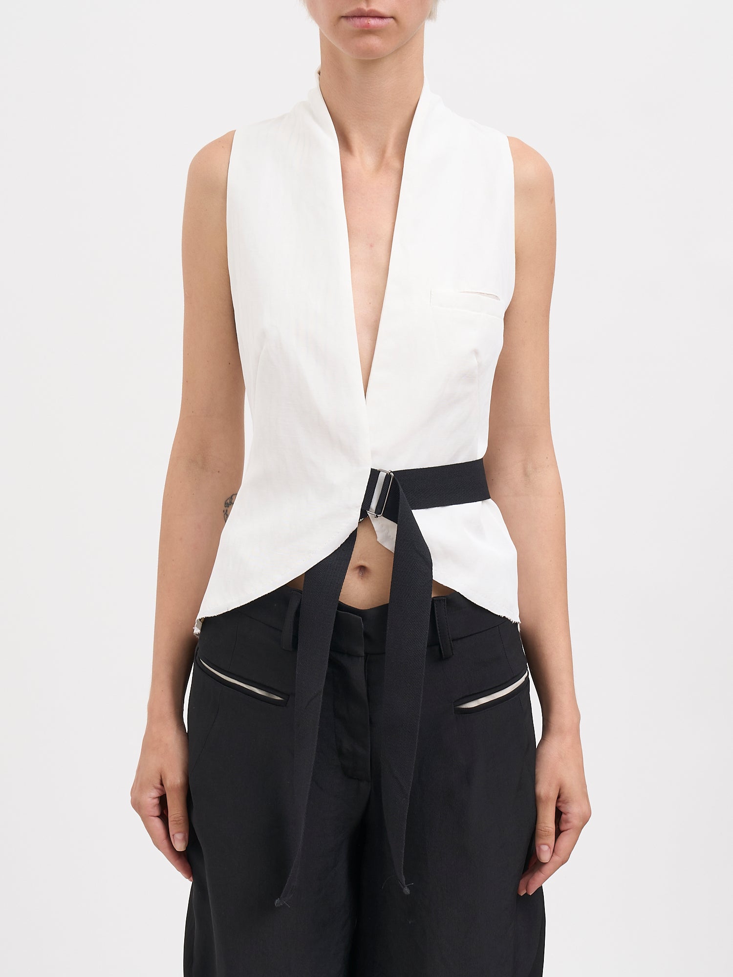 Reversible Viscosis And Linen Gilet