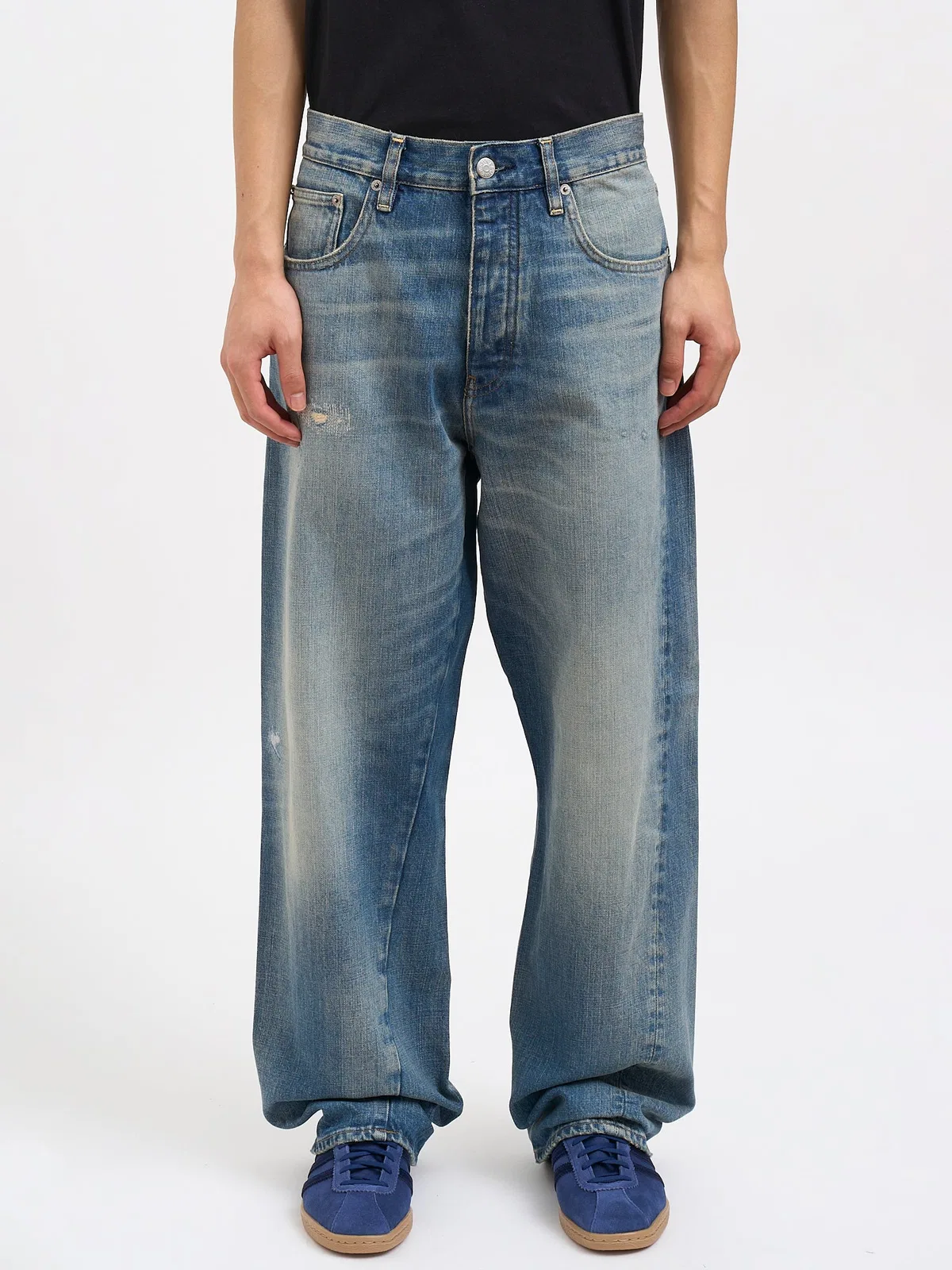 Wide Twist Denim Pants
