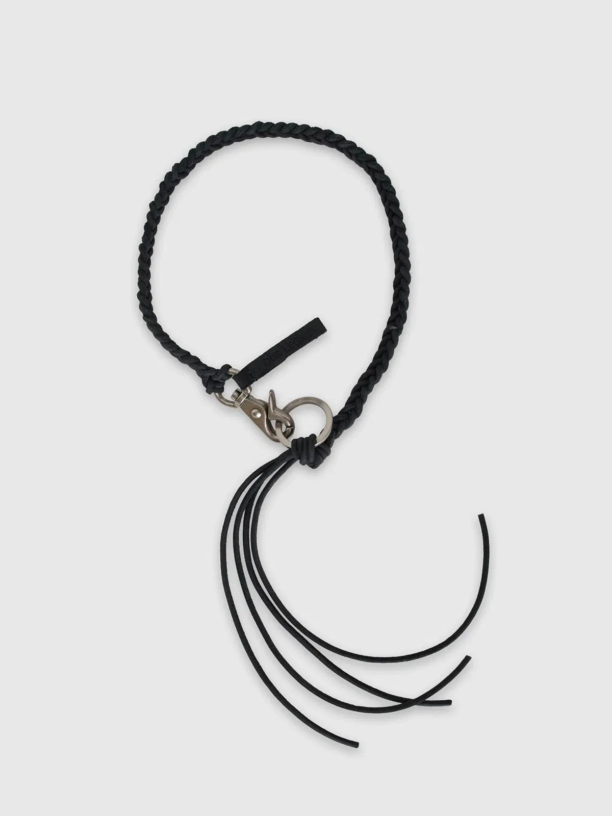 Braided Ladon Necklace, Black Leather