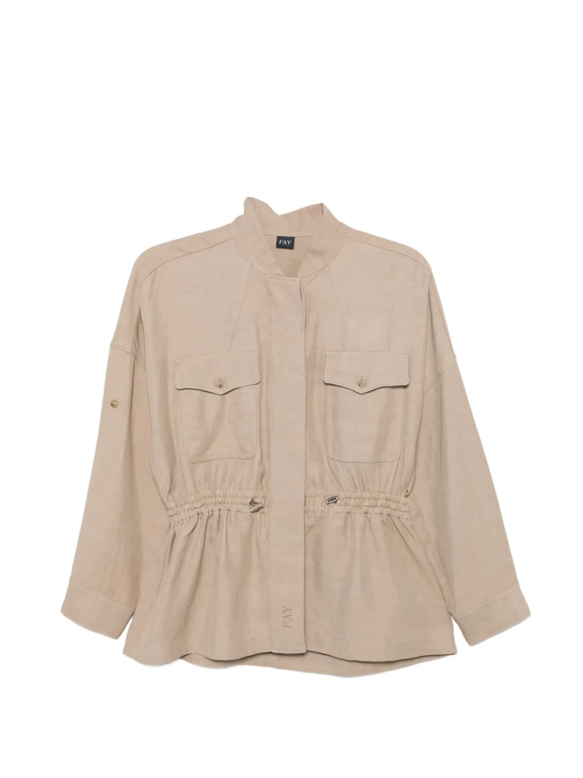 Fay Cotton Overshirt In Beige