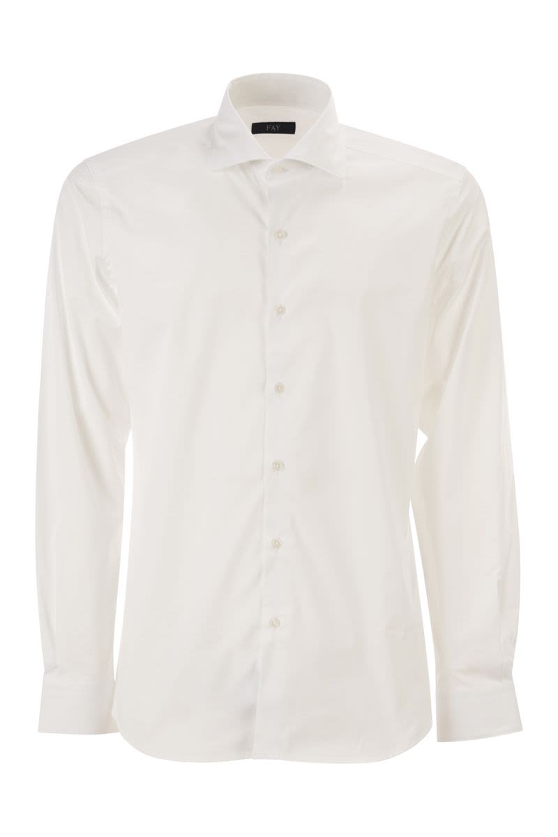Regular Fit Shirt In Stretch Poplin