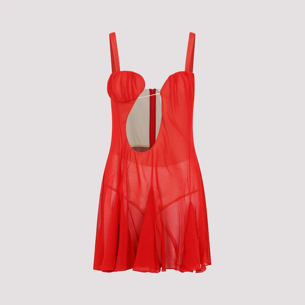 Asymmetrical Panel Godet Mini Dress