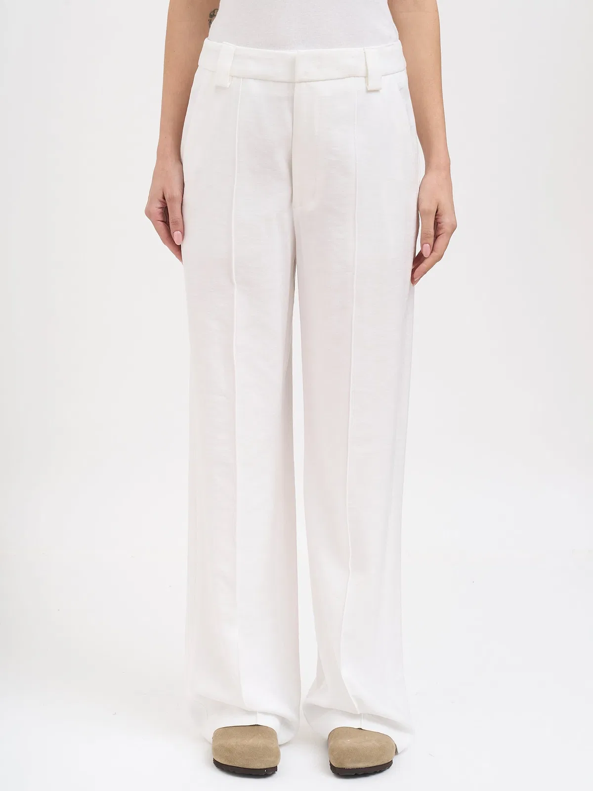 Dondup Crepe Pants Mod. Abby In Latte