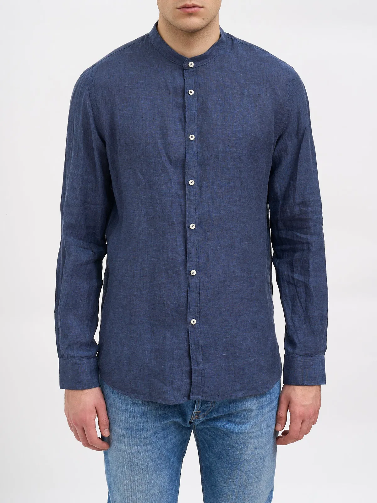 Linen Korean Collar Shirt