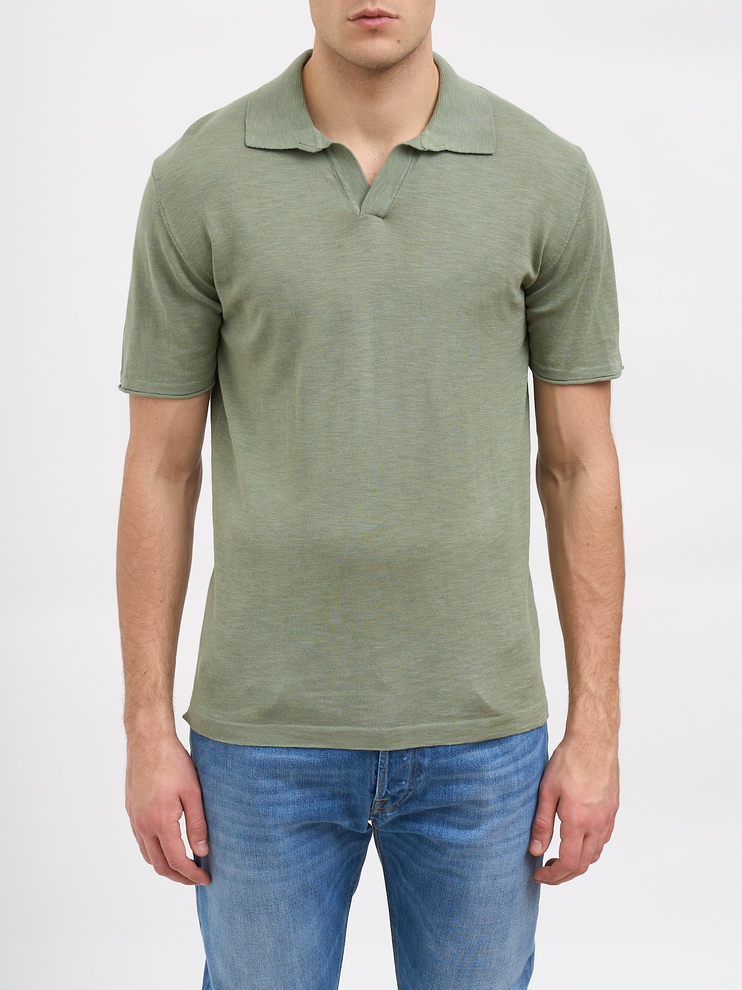 Cotton And Linen Polo Shirt