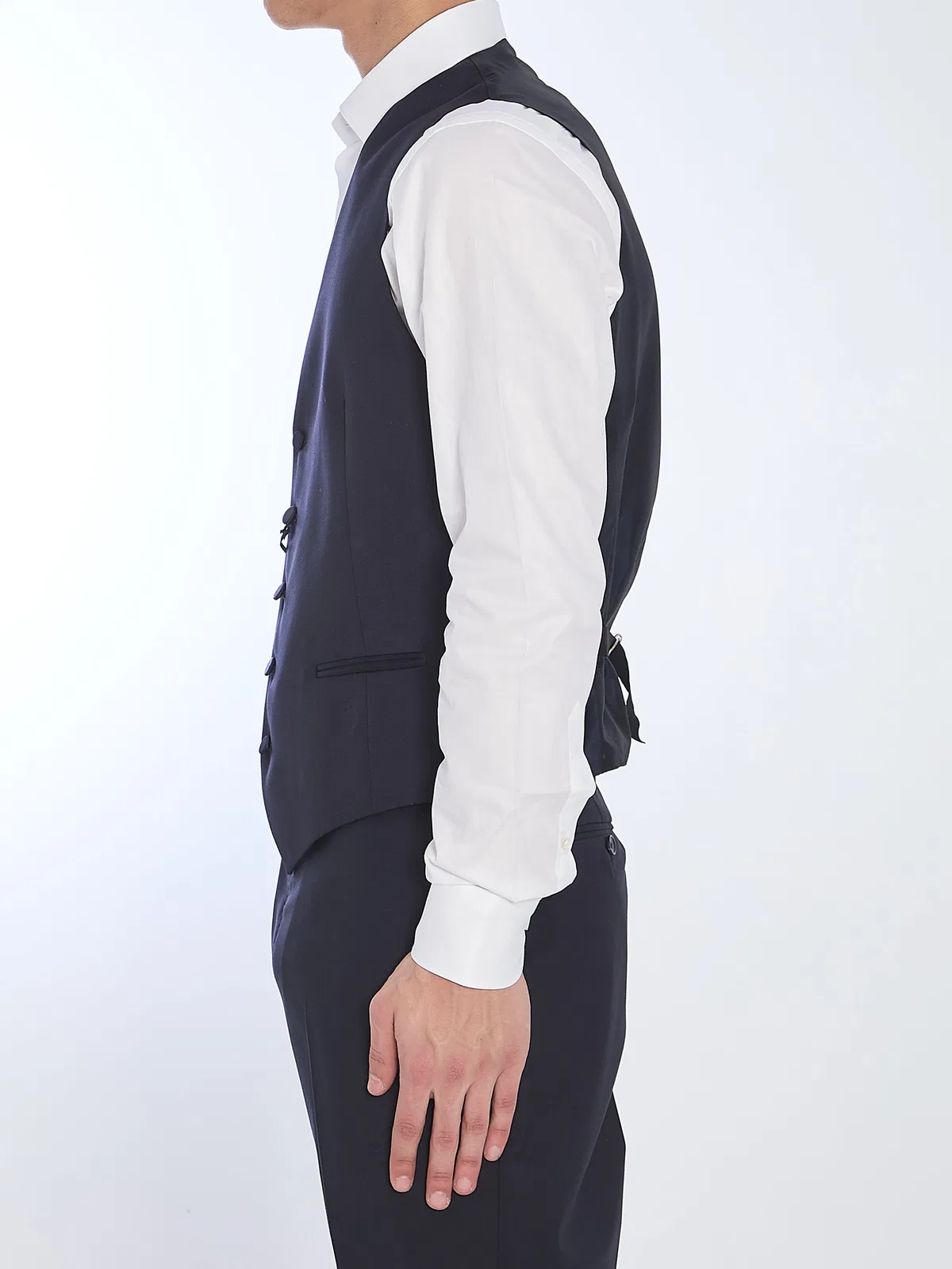 Tagliatore Wool Vest In Blue