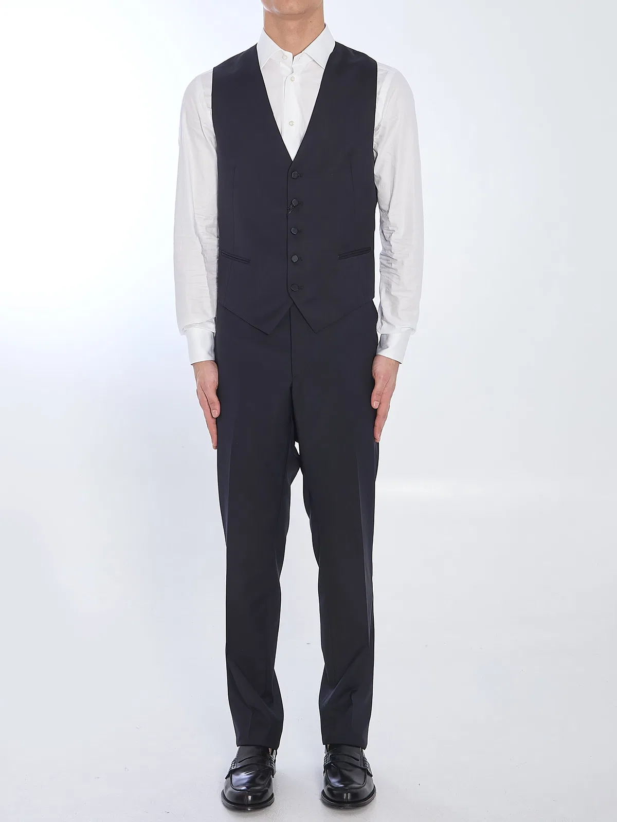Tagliatore Wool Vest In Blue