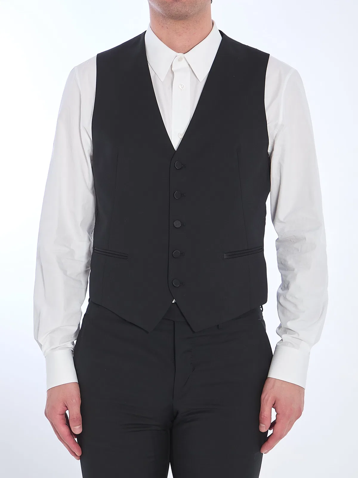 Tagliatore Wool Vest In Black