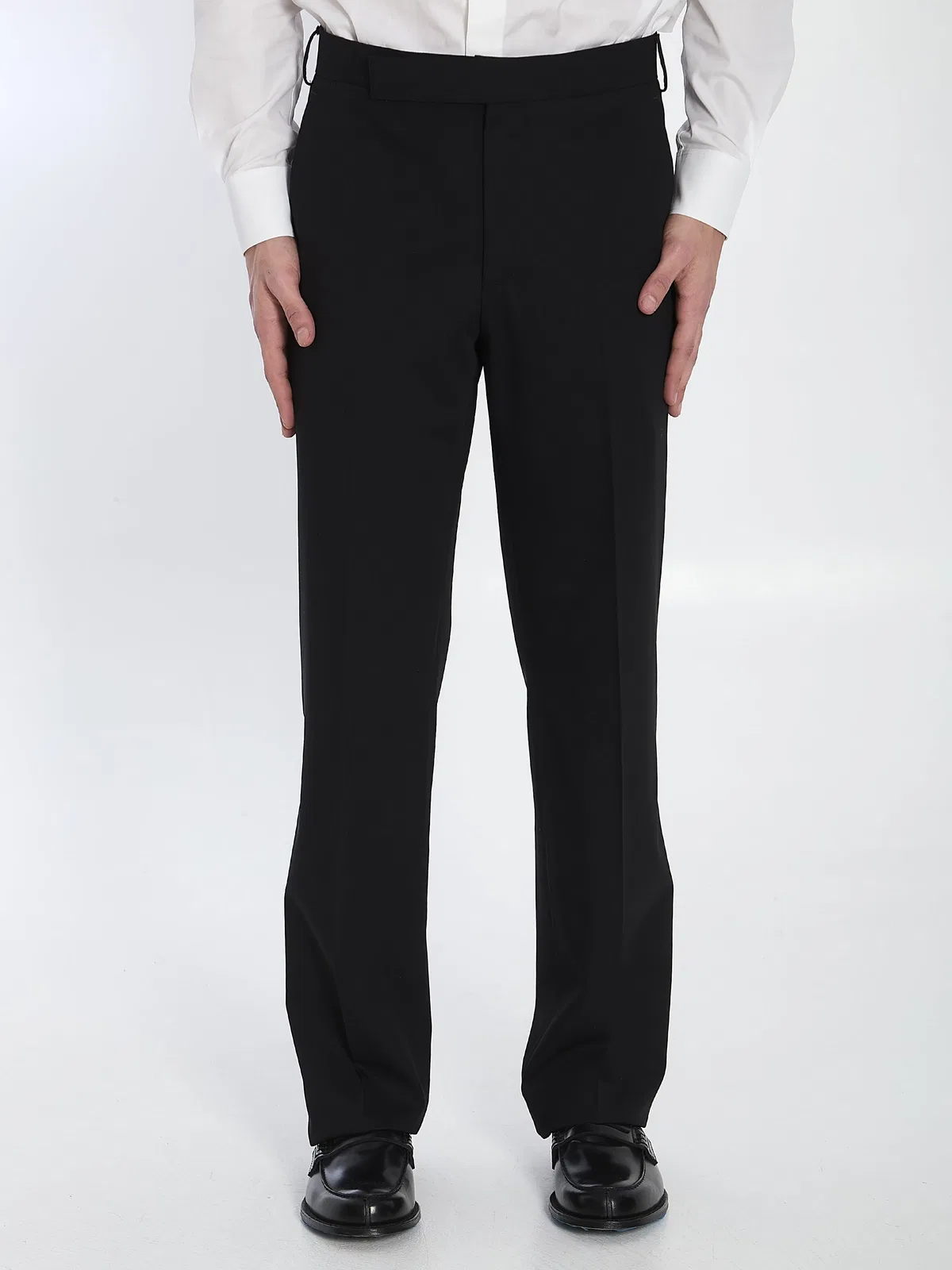 Lardini Wool Tailored Trousers In Black