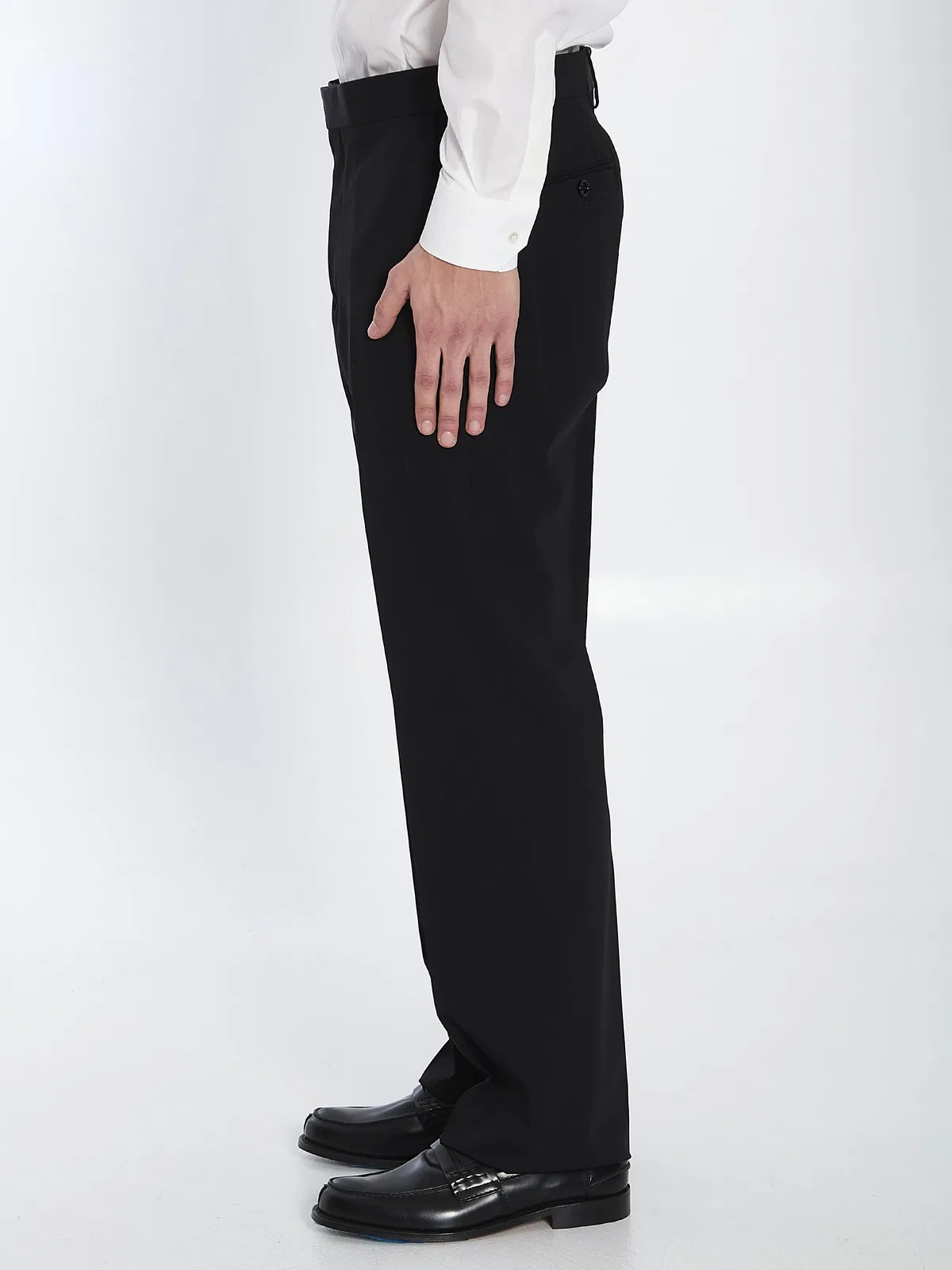 Lardini Wool Tailored Trousers In Black