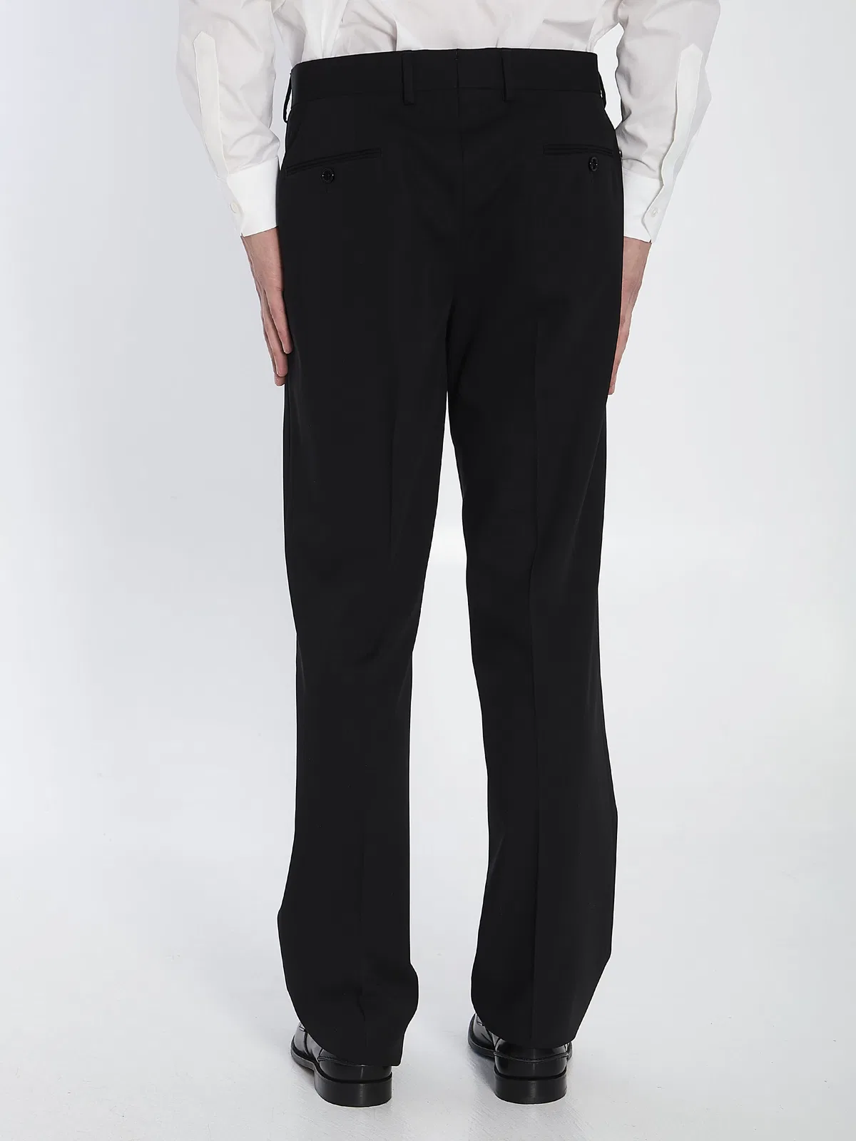 Lardini Wool Tailored Trousers In Black