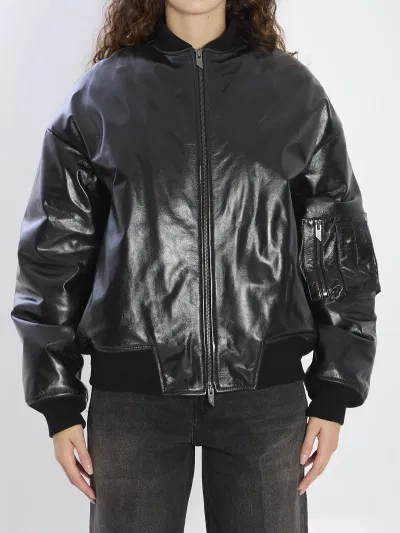 Leather Bomber Jacket