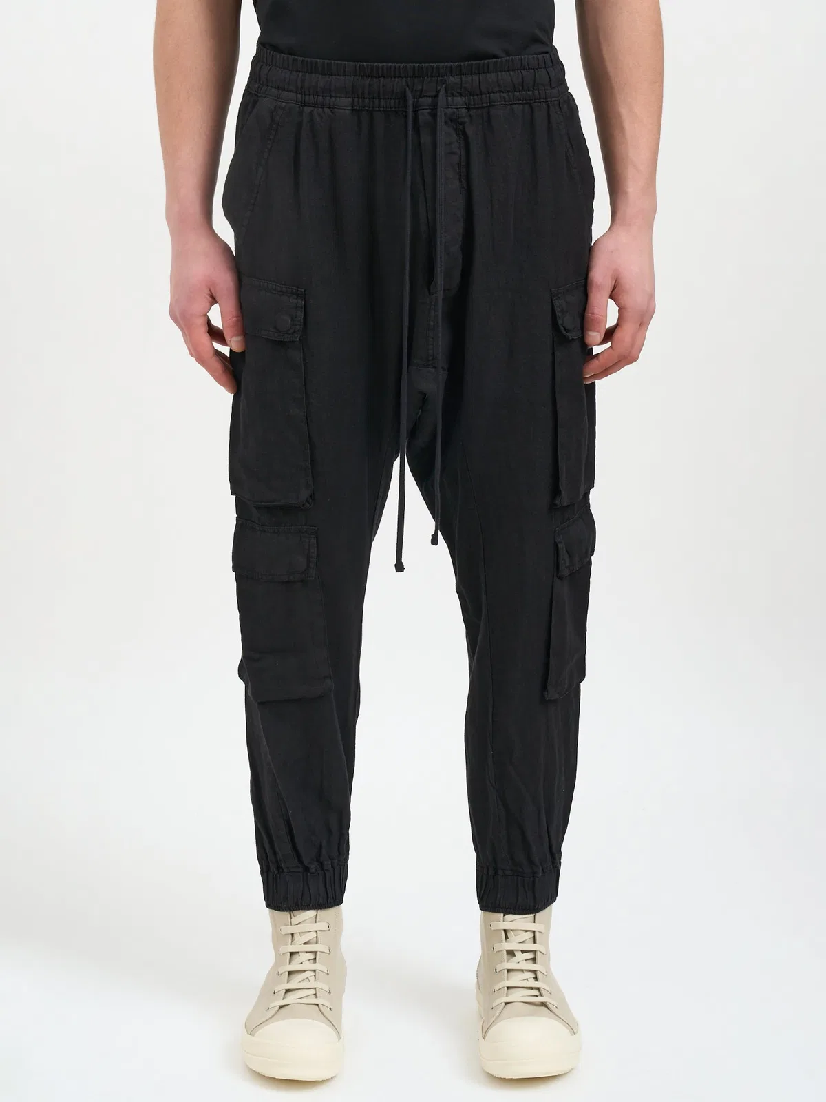 Double Cargo Linen Trousers